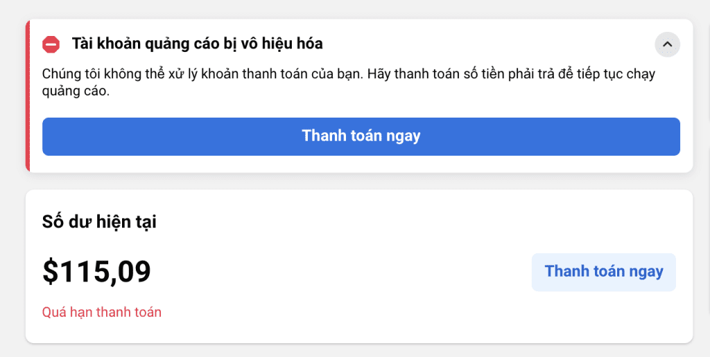 Tài khoản không thanh toán được liên hệ 3E Agency ngay